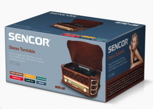 Sencor STT 016 Sztereó lemezjátszó CD lejátszó, kazettás deck, FM / AM tuner, USB